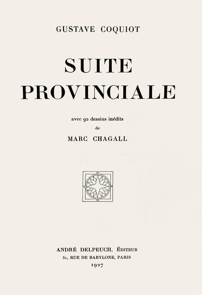 Marc Chagall, Composition, Suite Provinciale avec 92 dessins indits de Marc Chagall, Lithograph
