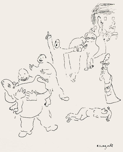 Marc Chagall, Composition, Suite Provinciale Avec 92 Dessins Indits De Marc Chagall, Lithograph