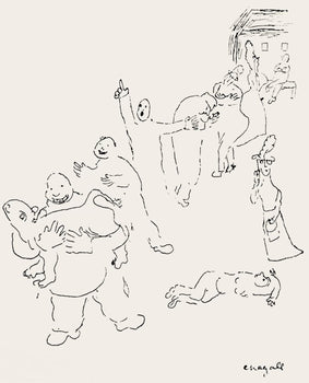 Marc Chagall, Composition, Suite Provinciale Avec 92 Dessins Indits De Marc Chagall, Lithograph