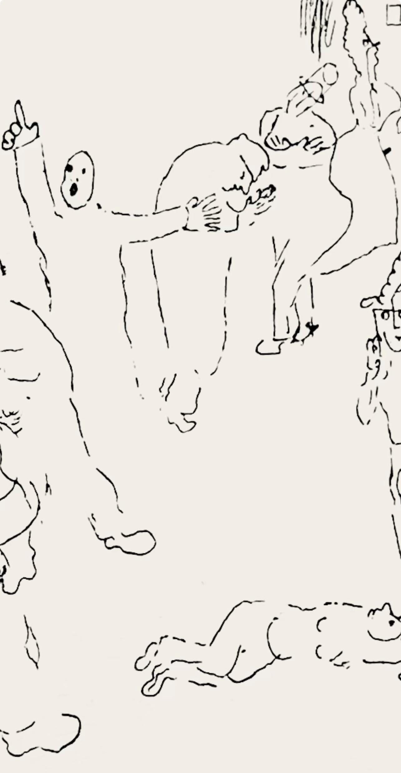 Marc Chagall, Composition, Suite Provinciale Avec 92 Dessins Indits De Marc Chagall, Lithograph