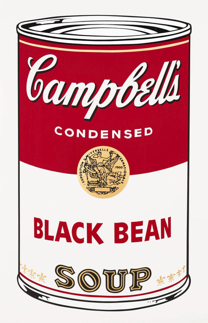 Andy Warhol, Campbells Soup, Black Bean, Official Edition, Sunday B. Morning, Silkscreen