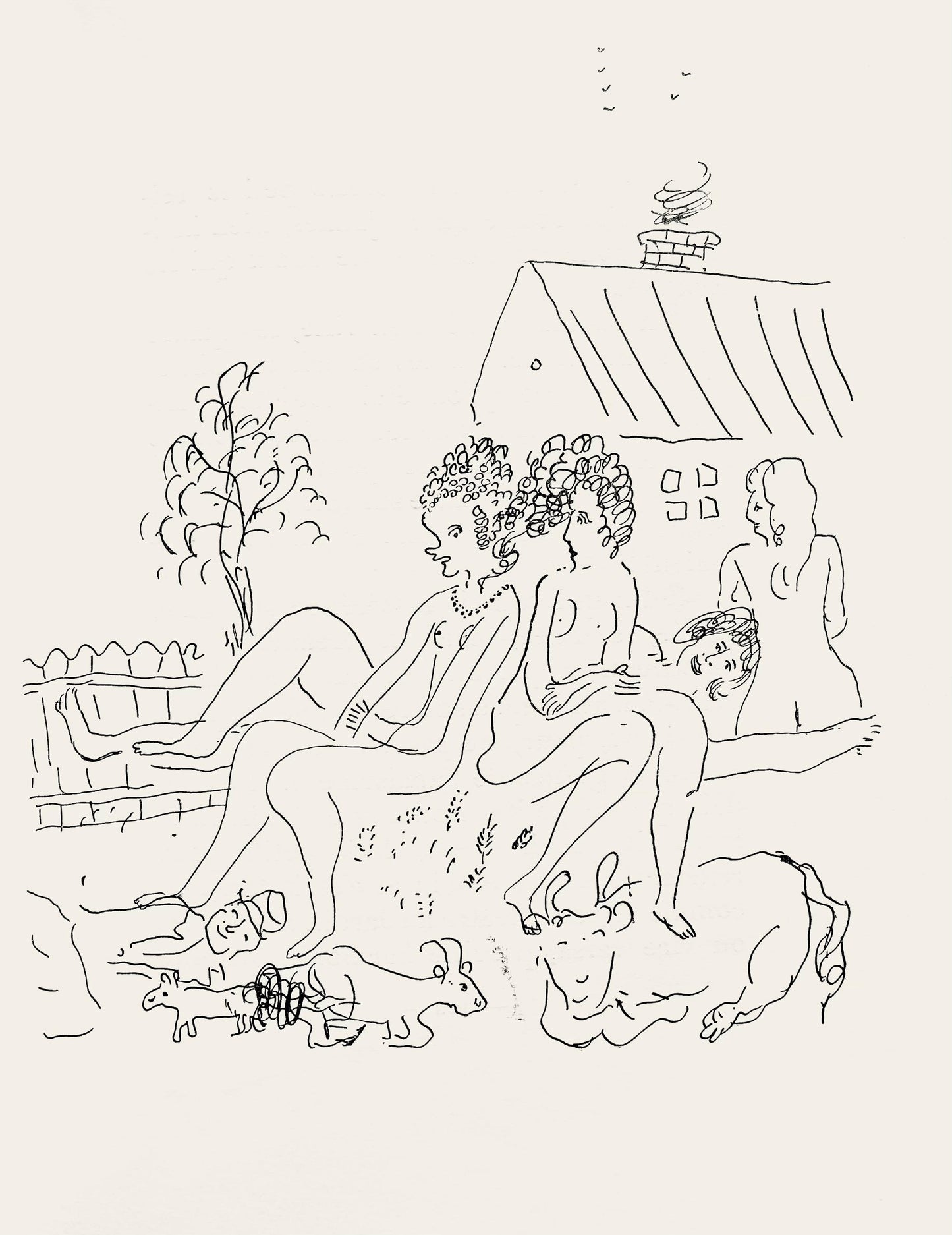 Marc Chagall, Composition, Suite Provinciale Avec 92 Dessins Indits De Marc Chagall, Lithograph