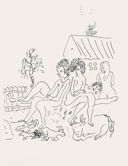 Marc Chagall, Composition, Suite Provinciale Avec 92 Dessins Indits De Marc Chagall, Lithograph