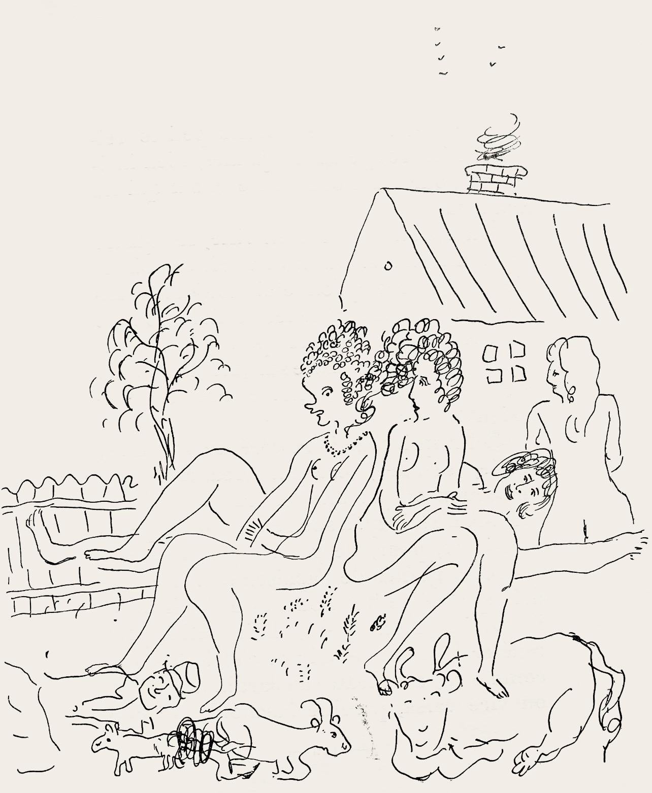 Marc Chagall, Composition, Suite Provinciale Avec 92 Dessins Indits De Marc Chagall, Lithograph