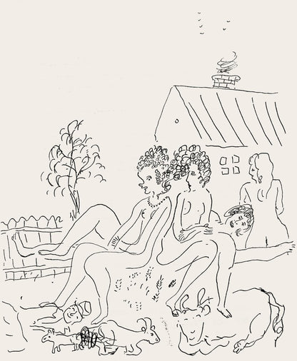 Marc Chagall, Composition, Suite Provinciale Avec 92 Dessins Indits De Marc Chagall, Lithograph