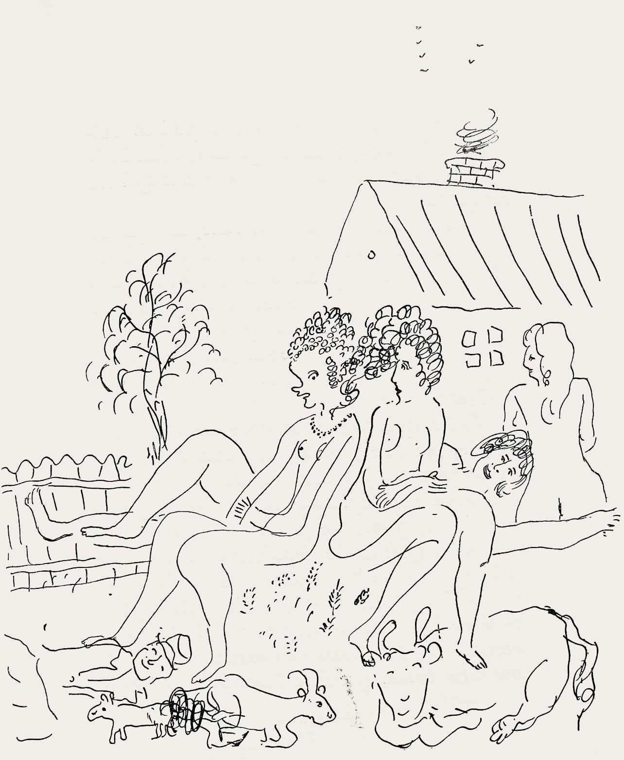 Marc Chagall, Composition, Suite Provinciale Avec 92 Dessins Indits De Marc Chagall, Lithograph