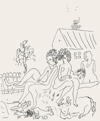 Marc Chagall, Composition, Suite Provinciale Avec 92 Dessins Indits De Marc Chagall, Lithograph