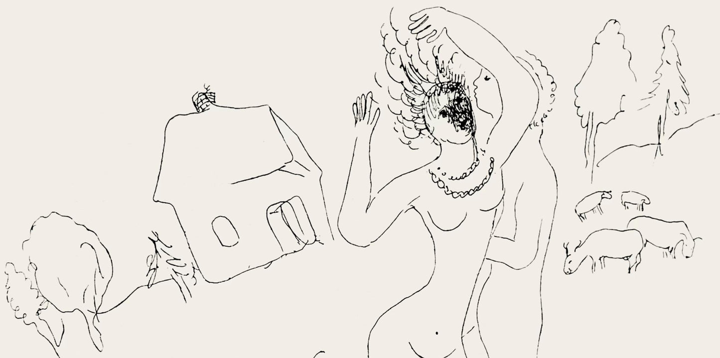 Marc Chagall, Composition, Suite Provinciale Avec 92 Dessins Indits De Marc Chagall, Lithograph