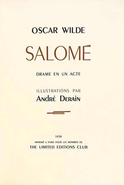 Andr Derain, Composition, Salom, Lithograph