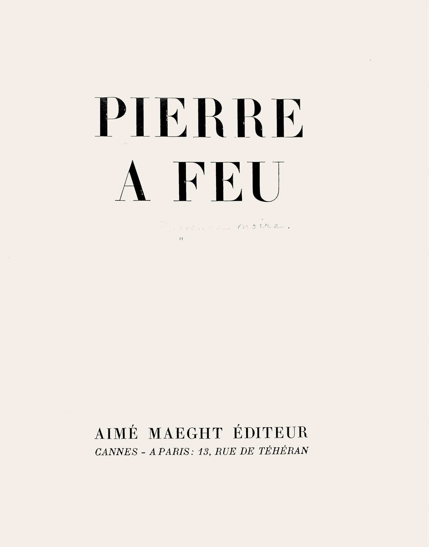 Andr Marchand, Composition, Pierre Feu Provence Noire, Lithograph