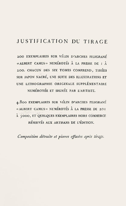 Paul Guiramand, Composition, Uvres Compltes D'Albert Camus, Lithograph