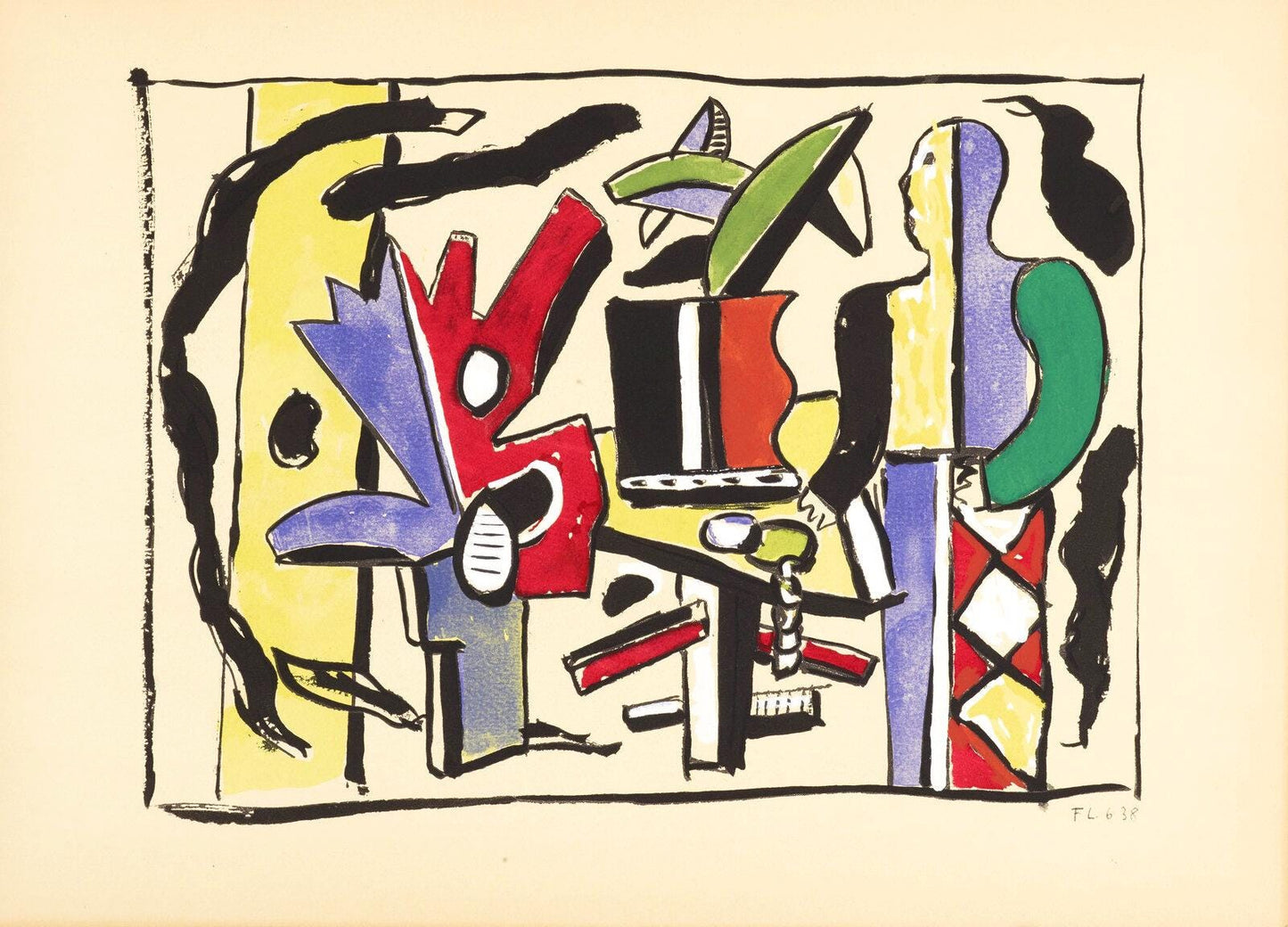 Fernand Lger, Composition, Douze Contemporains, Lithograph