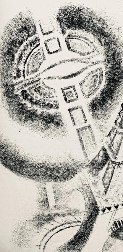 Robert Delaunay, La Tour et le Champ de Mars (Habasque 720-728), Allo! Paris!, Lithograph