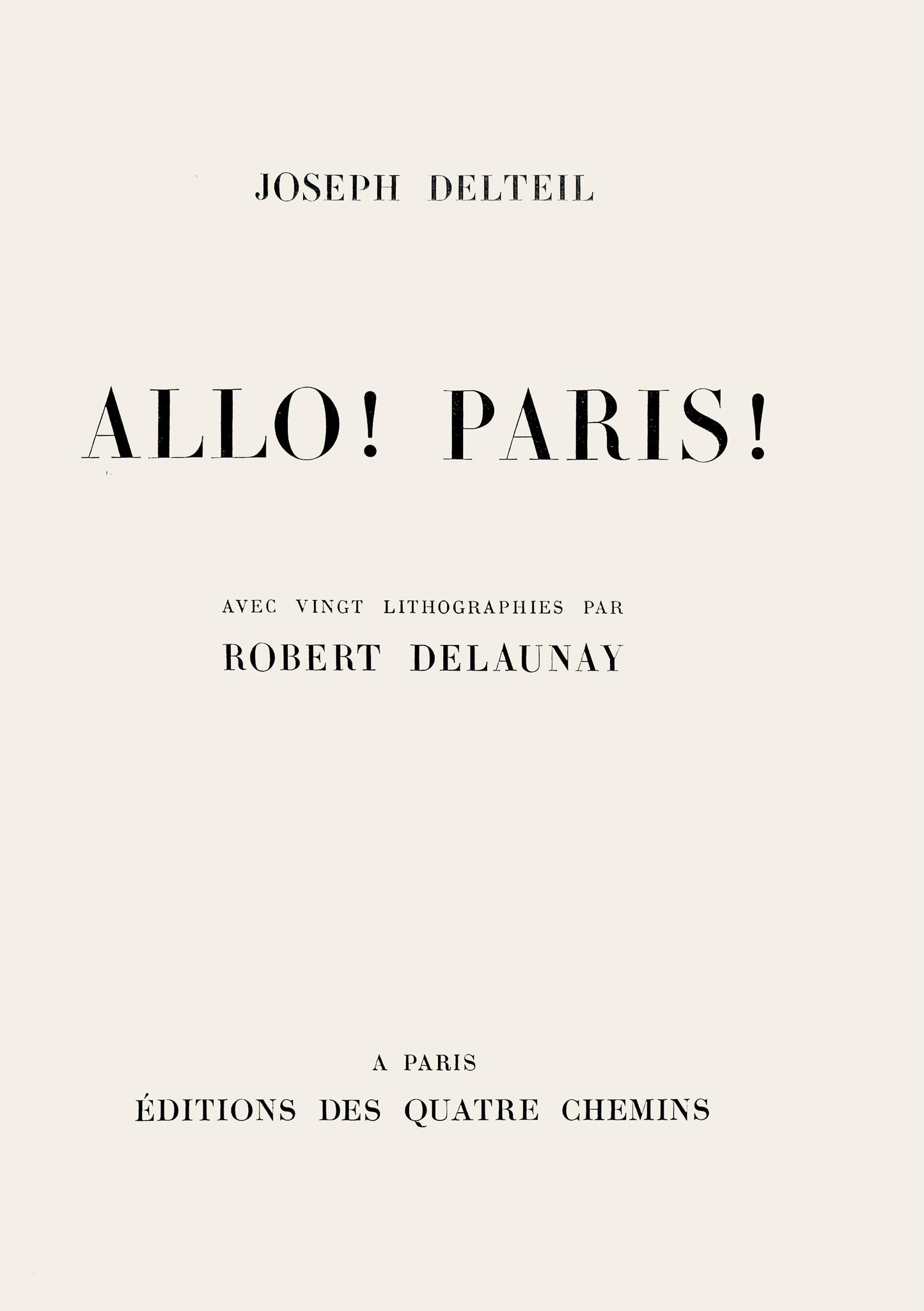 Robert Delaunay, La Butte Montmartre Et Le Sacre-Cur (Habasque 720-728), Allo! Paris!, Lithograph
