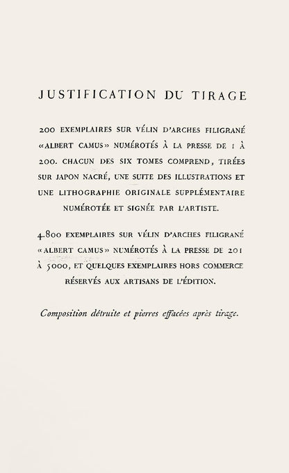 Jules Cavaills, Composition, Uvres Compltes D'Albert Camus, Lithograph