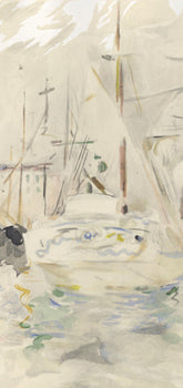 Berthe Morisot, Bateau Blanc Dans Le Port De Nice, Berthe Morisot Seize Aquarelles, Lithograph