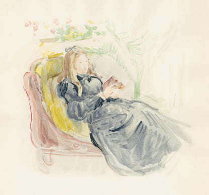 Berthe Morisot, Jeune Femme Sur Le Sofa, Berthe Morisot Seize Aquarelles, Lithograph