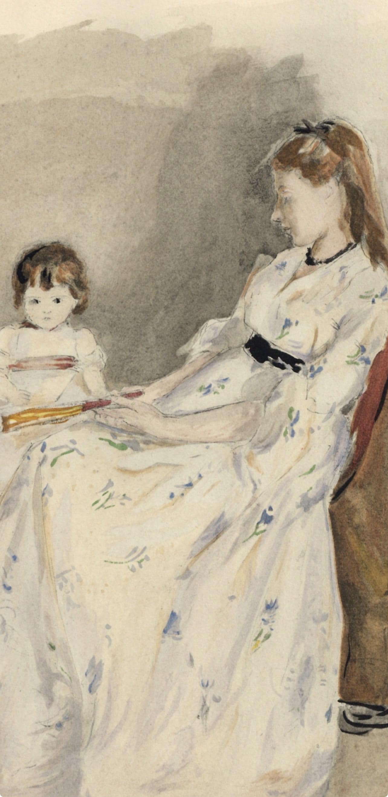 Berthe Morisot, Jeune Femme Et Enfant Sur Un Canap (Mme Pontillon Et Sa Fille), Berthe Morisot