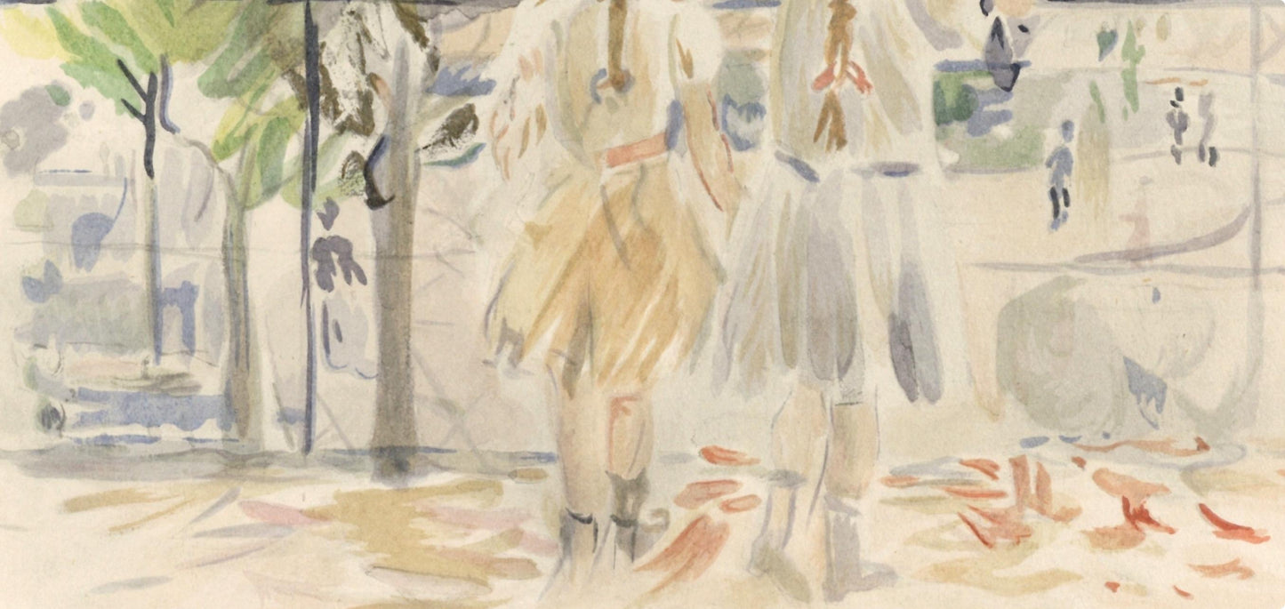 Berthe Morisot, Au Jardin Des Tuileries, Berthe Morisot Seize Aquarelles, Lithograph