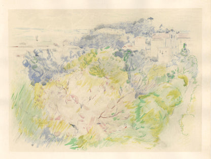 Berthe Morisot, Montagne Du Chteau Nice Vu De Cimise, Berthe Morisot Seize Aquarelles, Lithograph
