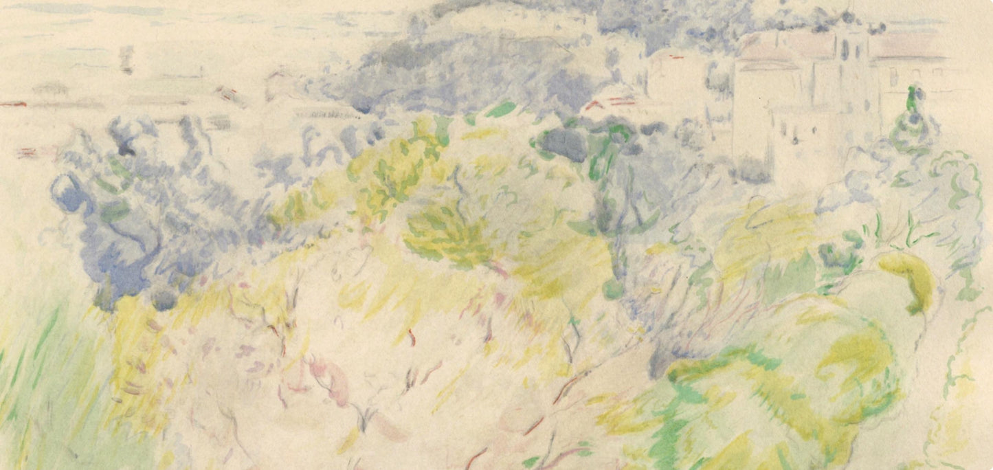 Berthe Morisot, Montagne Du Chteau Nice Vu De Cimise, Berthe Morisot Seize Aquarelles, Lithograph