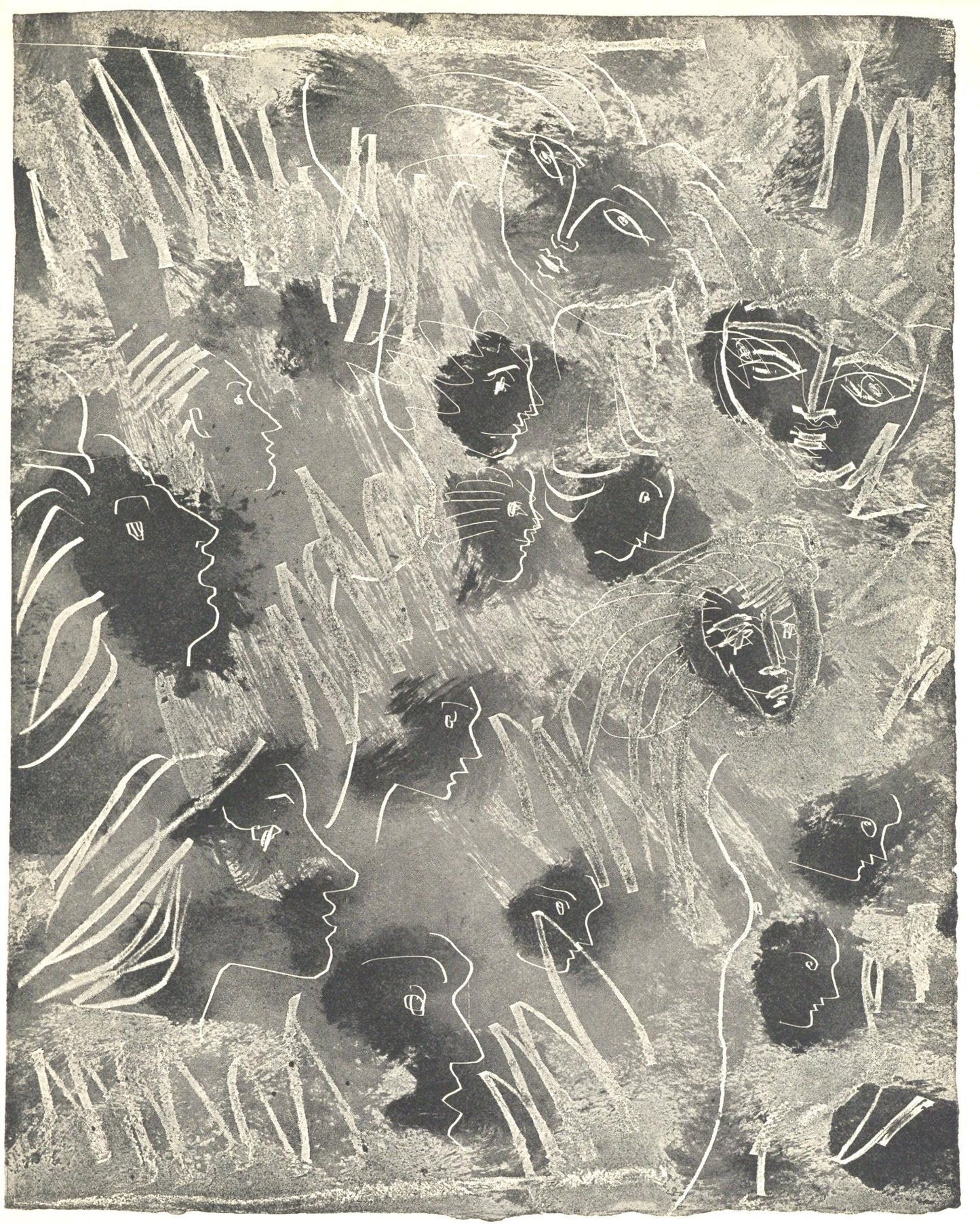 Pablo Picasso, Visages (Bloch 361A-E; Baer 683-688; Cramer 38), La Chvre-Feuille, Engraving And