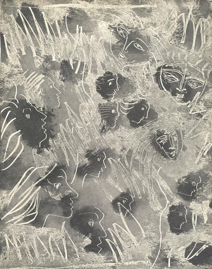 Pablo Picasso, Visages (Bloch 361A-E; Baer 683-688; Cramer 38), La Chvre-Feuille, Engraving And