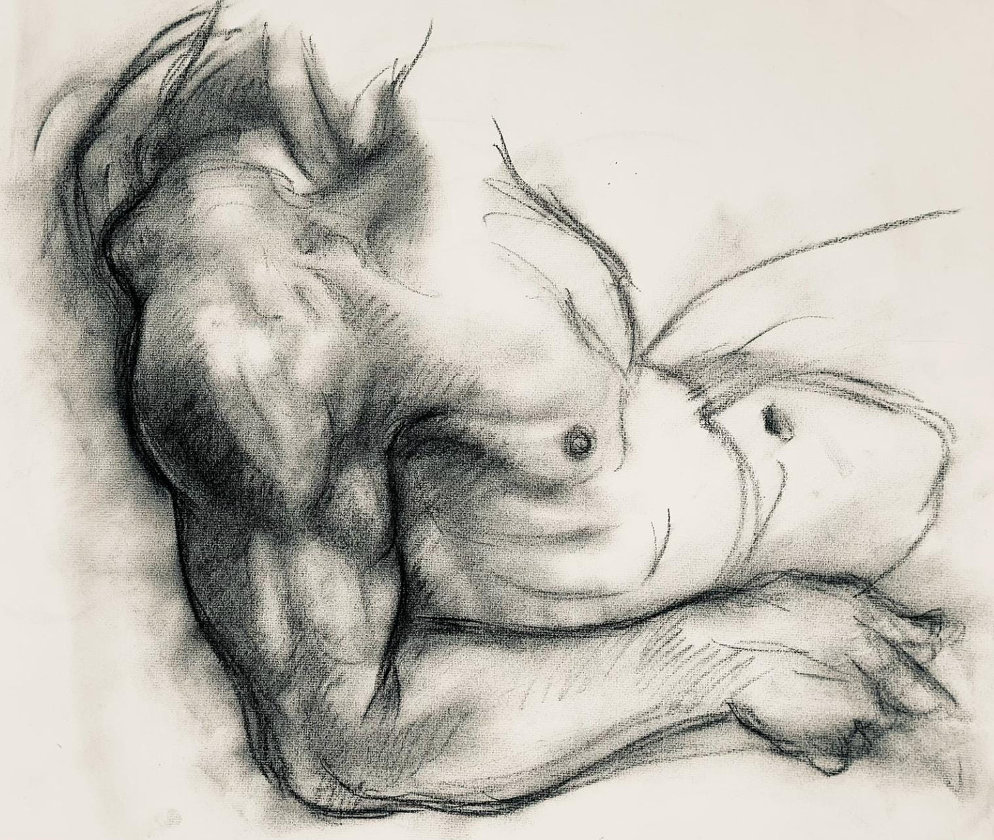 Ian Hornak, Renaissance Male Nude Figure Study, 1963, Original Drawing