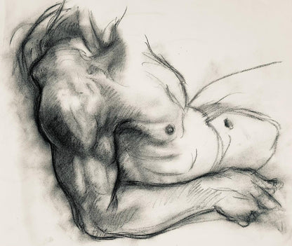 Ian Hornak, Renaissance Male Nude Figure Study, 1963, Original Drawing