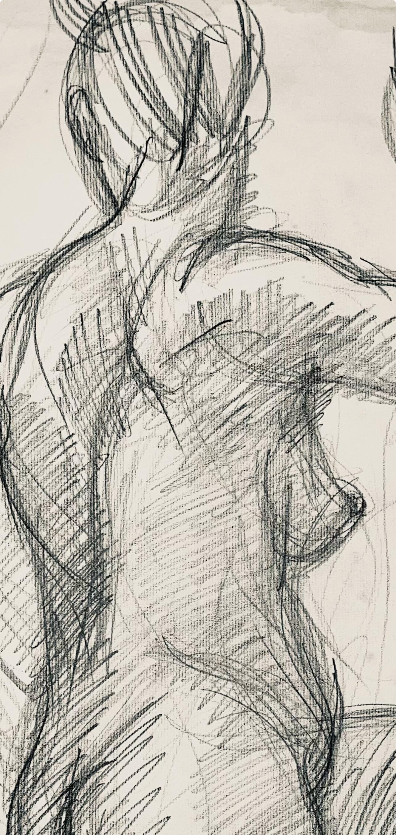 Ian Hornak, Renaissance Female Nude Figure Study, 1963, Original Drawing