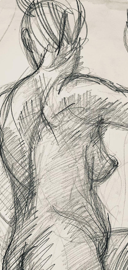 Ian Hornak, Renaissance Female Nude Figure Study, 1963, Original Drawing