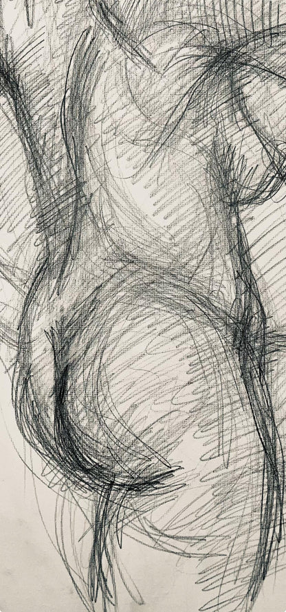 Ian Hornak, Renaissance Female Nude Figure Study, 1963, Original Drawing