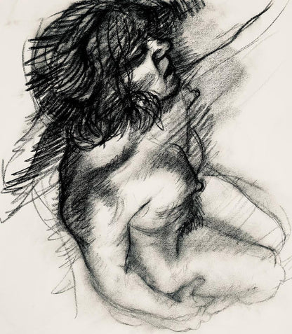 Ian Hornak, Renaissance Female Nude Figure Study, 1963, Original Drawing