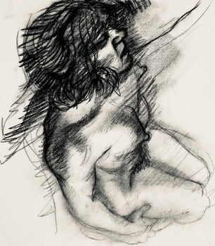 Ian Hornak, Renaissance Female Nude Figure Study, 1963, Original Drawing