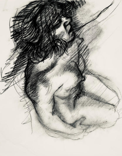 Ian Hornak, Renaissance Female Nude Figure Study, 1963, Original Drawing
