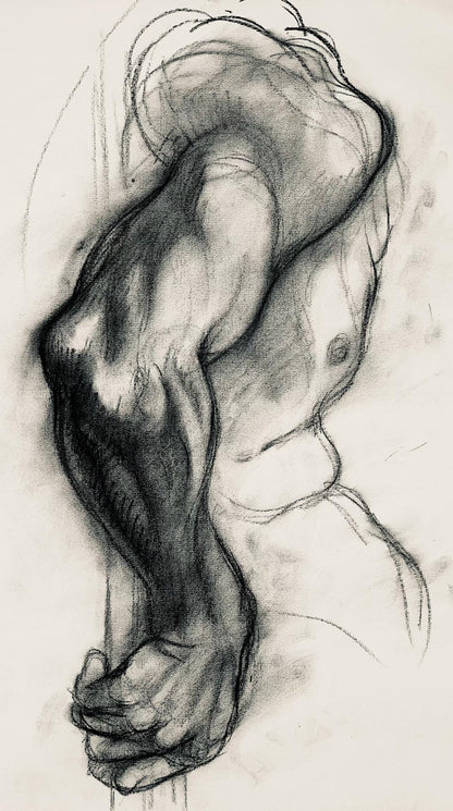 Ian Hornak, Renaissance Male Nude Figure Study, 1963, Original Drawing