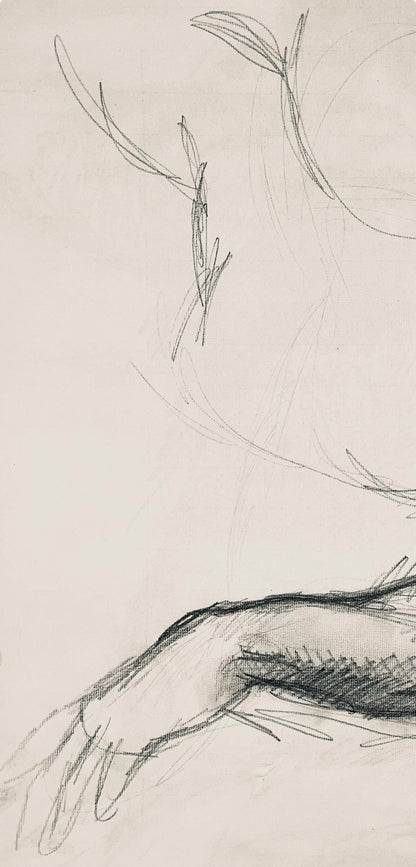 Ian Hornak, Renaissance Male Nude Figure Study, 1963, Original Drawing