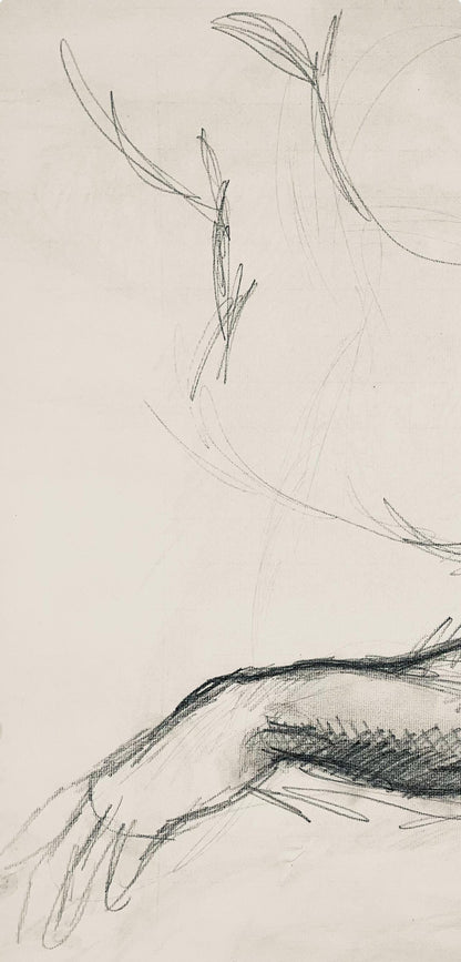 Ian Hornak, Renaissance Male Nude Figure Study, 1963, Original Drawing