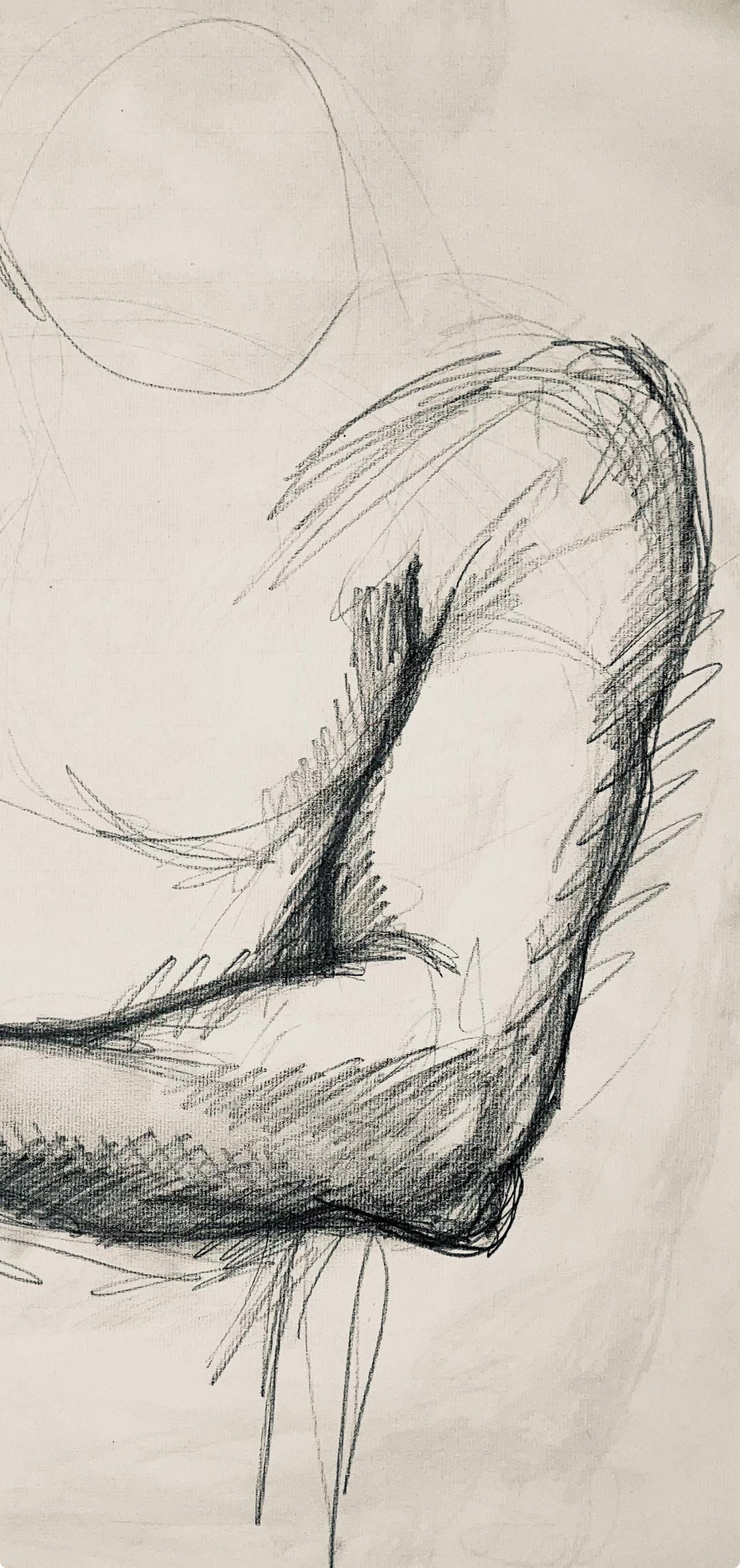 Ian Hornak, Renaissance Male Nude Figure Study, 1963, Original Drawing