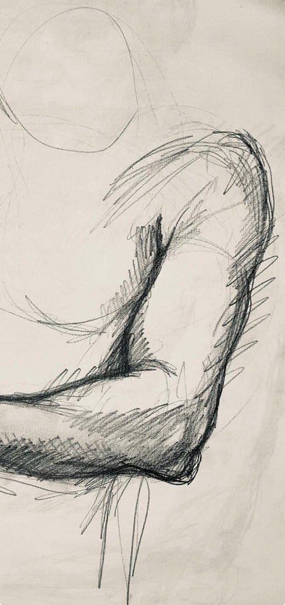 Ian Hornak, Renaissance Male Nude Figure Study, 1963, Original Drawing