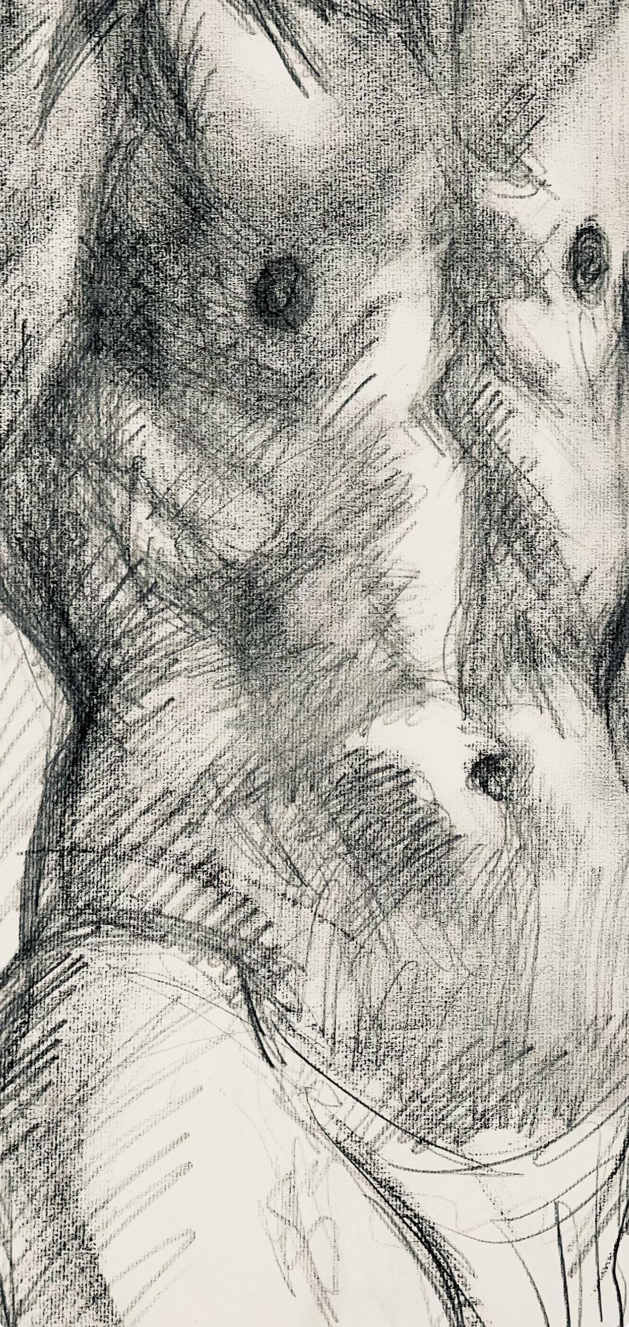 Ian Hornak, Renaissance Male Nude Figure Study, 1963, Original Drawing