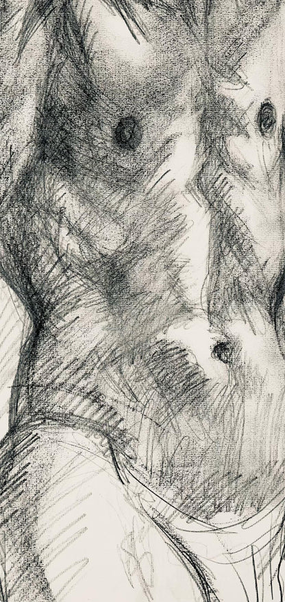 Ian Hornak, Renaissance Male Nude Figure Study, 1963, Original Drawing