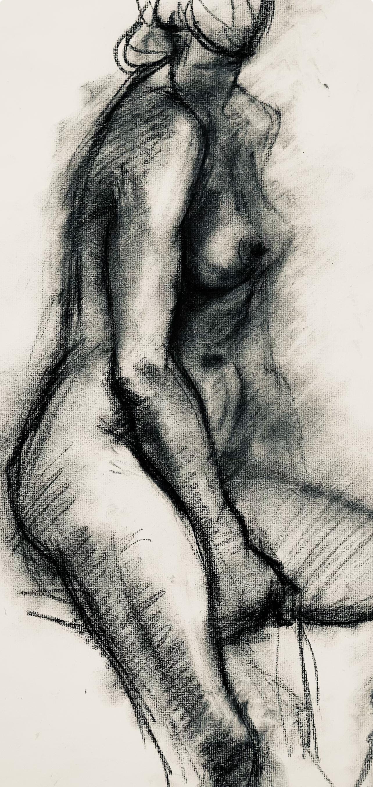 Ian Hornak, Renaissance Female Nude Figure Study, 1963, Original Drawing