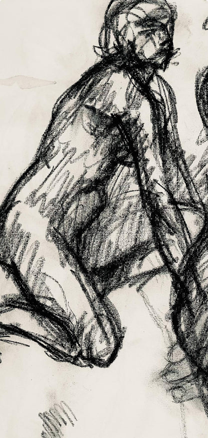 Ian Hornak, Renaissance Female Nude Figure Study, 1963, Original Drawing