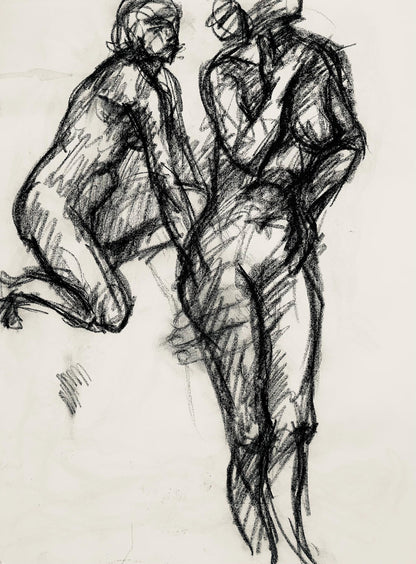 Ian Hornak, Renaissance Female Nude Figure Study, 1963, Original Drawing
