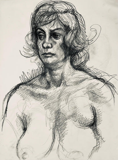 Ian Hornak, Renaissance Female Nude Figure Study, 1963, Original Drawing