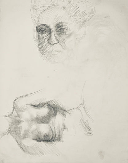 Ian Hornak, Renaissance Female Nude Figure Study, 1963, Original Drawing