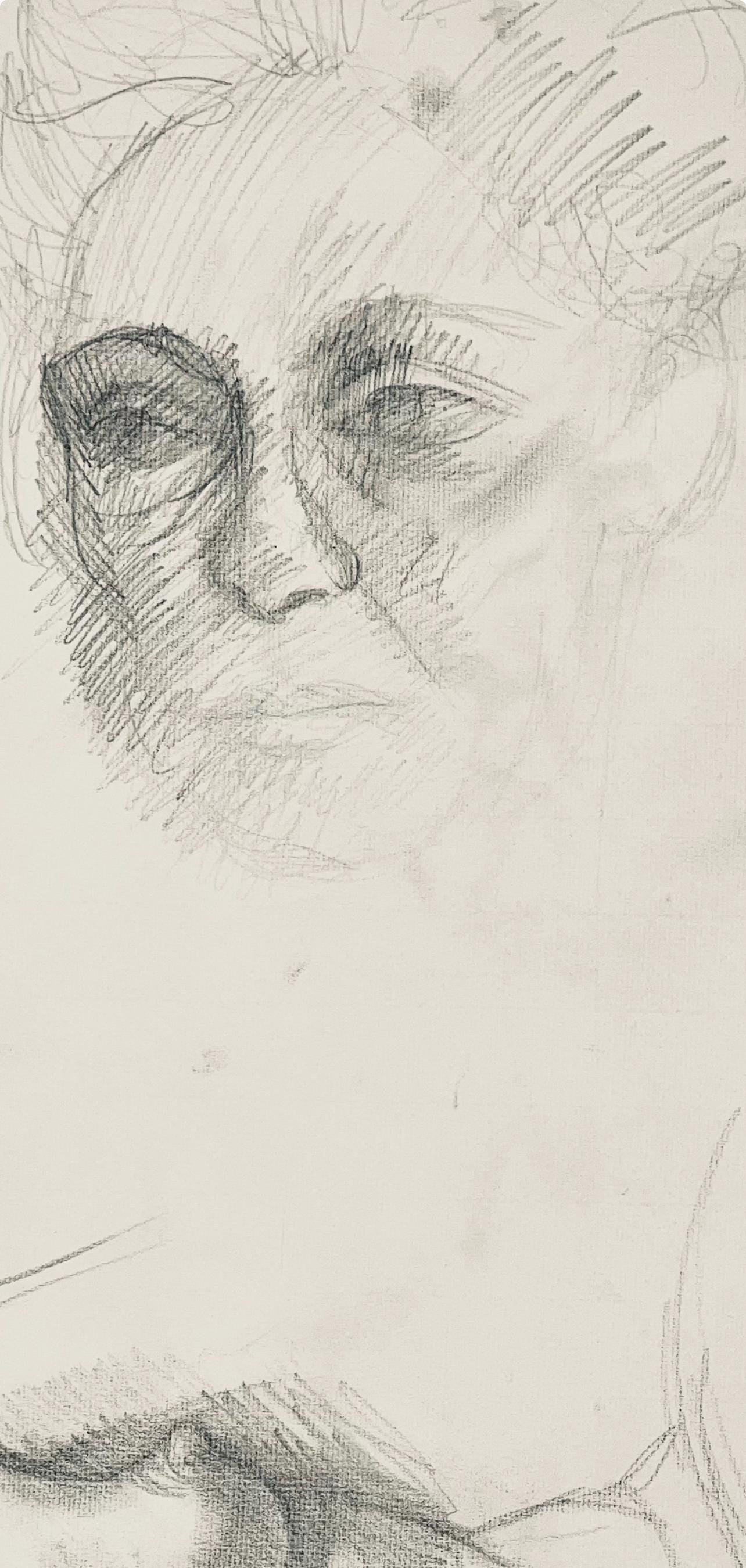 Ian Hornak, Renaissance Female Nude Figure Study, 1963, Original Drawing