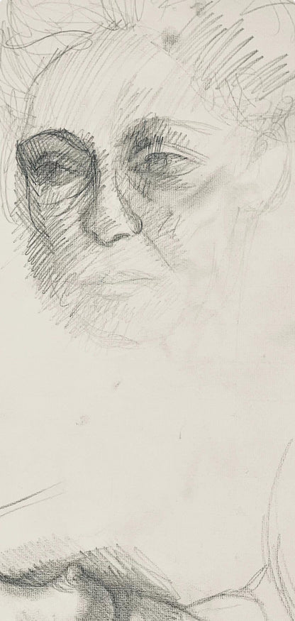 Ian Hornak, Renaissance Female Nude Figure Study, 1963, Original Drawing