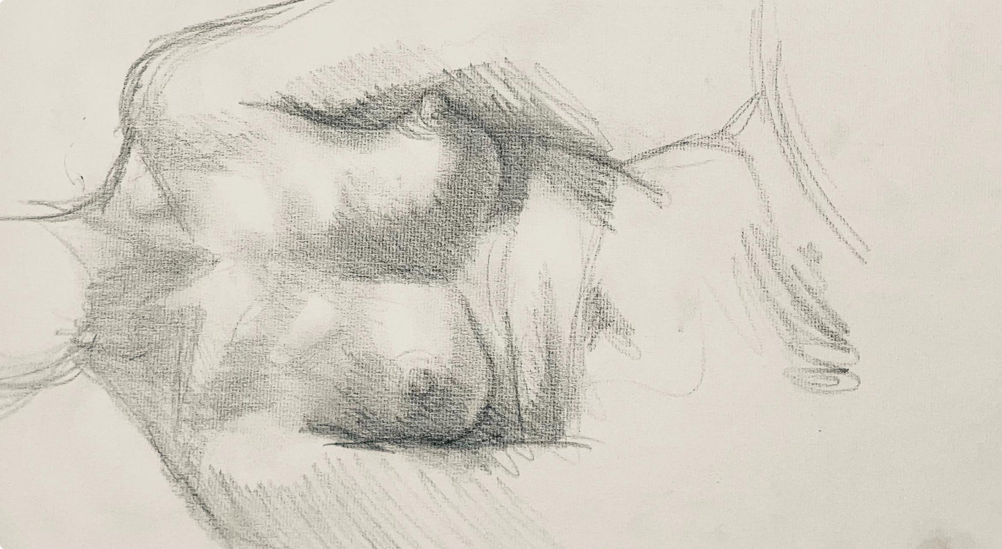 Ian Hornak, Renaissance Female Nude Figure Study, 1963, Original Drawing
